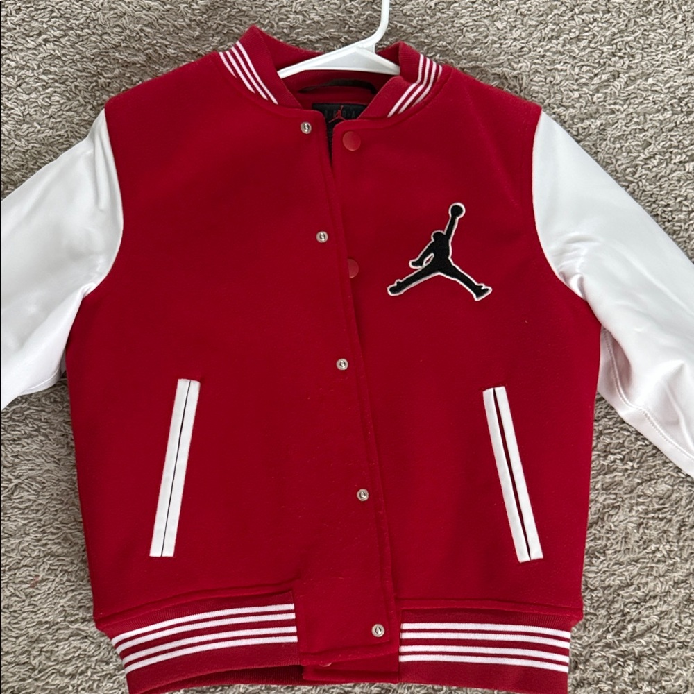 Jordan Red and White Varsity Jacket